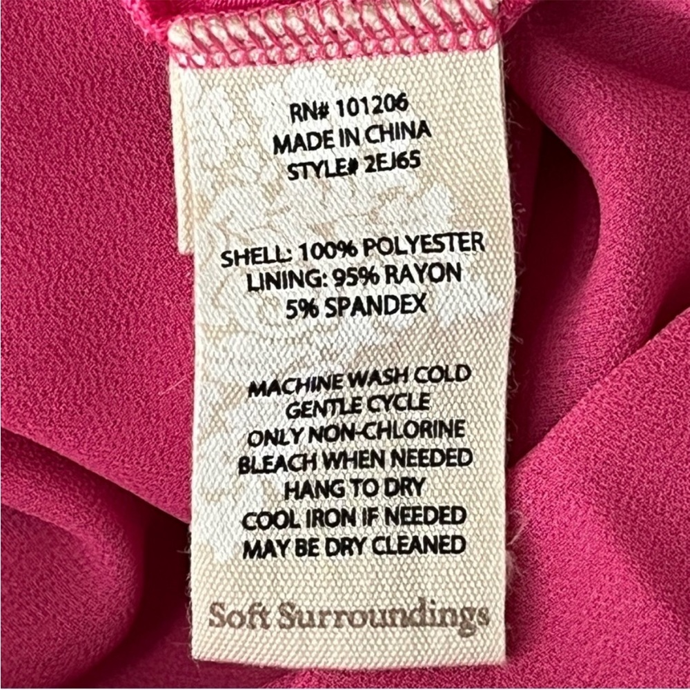 SOFT SURROUNDINGS NWT JENNIFER BLOUSE TUNIC MAGENTA PINK MEDIUM - Picture 11 of 12